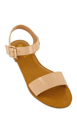 Womens Single Band Buckle Ankle Strap Sandals,