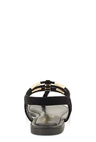 Womens Metallic Detail Corded Thong Sandals,