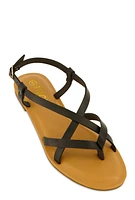 Womens Criss Cross Strappy Thong Sandals,