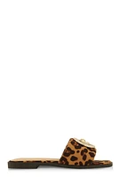 Womens Lion Pendant Slide Sandals,