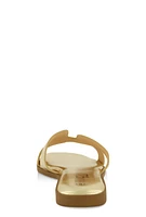 Womens H Band Flat Slide Sandals,