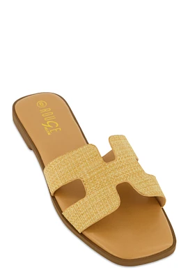 Womens H Band Flat Slide Sandals,