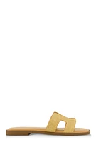 Womens H Band Flat Slide Sandals,