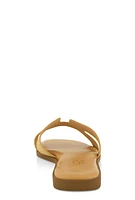 Womens H Band Flat Slide Sandals,