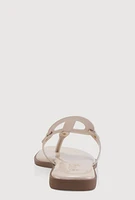 Womens Cut Out Band Thong Sandals,