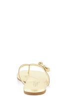 Womens Rhinestone Bow Studded Thong Sandals,