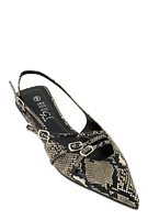 Womens Slingback Buckle Flats, Multi,