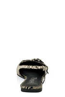 Womens Slingback Buckle Flats, Multi,