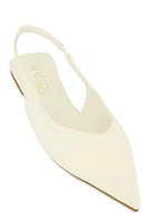 Womens Slingback Pointed Toe Flats, White, Size 6.5