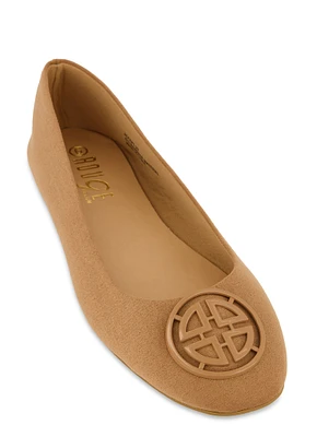 Womens Geo Pendant Flats,