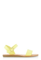 Womens Contrast Stitch Ankle Strap Sandals, Yellow, Size 10