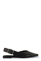 Womens Buckle Slingback Flats,