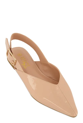 Womens Buckle Slingback Flats,