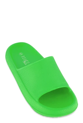 Womens Solid Platform Slide Sandals,