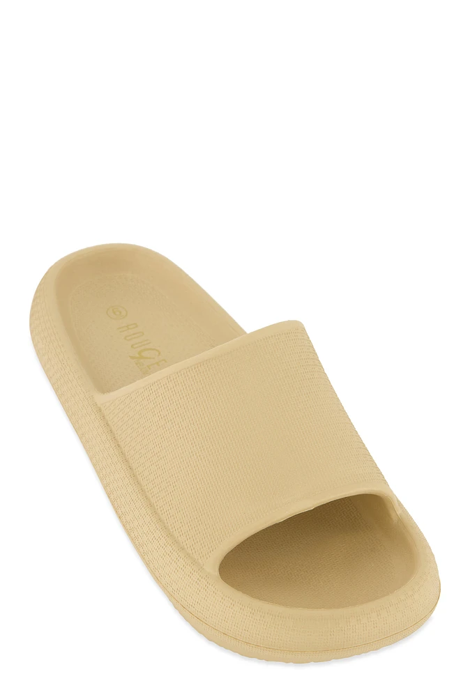 Womens Solid Platform Slide Sandals,