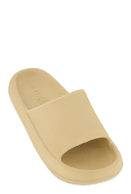 Womens Solid Platform Slide Sandals,