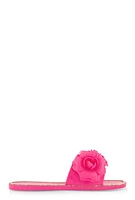 Womens Flower Band Jelly Slide Sandals, Pink, Size 10