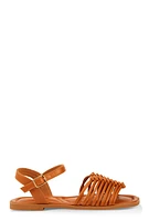 Womens Woven Band Ankle Strap Sandals,