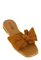 Womens Bow Knot Band Sandals, Brown,