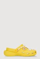 Womens Faux Pearl Rhinestone Charm Slingback Clogs, Yellow, Size 8.5