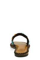 Womens Bohemian Slide Sandals, Multi,