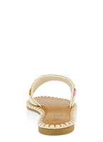 Womens Bohemian Slide Sandals, White, Size 10