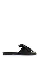 Womens Bow Band Open Toe Slide Sandals,