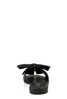 Womens Bow Band Open Toe Slide Sandals,