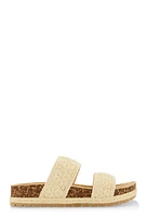 Womens Double Crochet Band Slide Sandals,