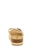Womens Crochet Double Buckle Espadrille Footbed Sandals,