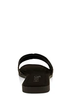 Womens Studded Cut Out Band Slide Sandals,