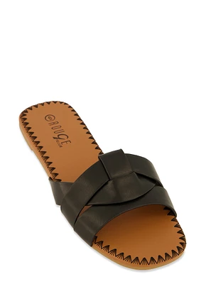 Womens Woven Band Slide Sandals, 9