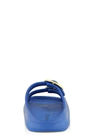 Womens Double Buckle Band Slide Sandals,