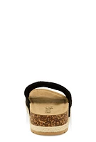 Womens Crochet Band Low Platform Slide Sandals,