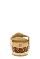 Womens Crochet Band Low Platform Slide Sandals,