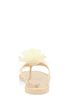 Womens Rose Jelly Thong Slide Sandals,