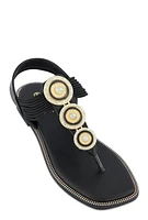 Womens Three Pendant Corded Thong Sandals,