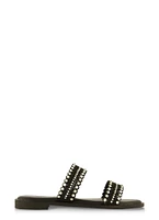 Womens Studded Double Band Slide Sandals, 9
