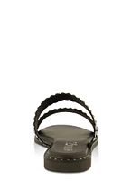 Womens Studded Double Band Slide Sandals, 9