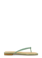 Womens Rhinestone Trim Thong Sandals,