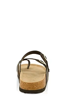 Womens Double Buckle Toe Loop Footbed Sandals,