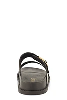 Womens Double Band Buckle Detail Footed Sandals,