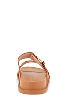 Womens Double Band Buckle Detail Footed Sandals,