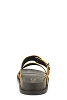Womens Double Band Buckle Detail Footed Sandals,
