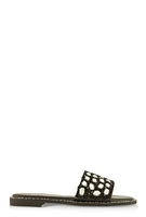 Womens Gemstone Studded Slide Sandals,