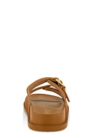 Womens Buckle Detail Double Band Footbed Sandals,