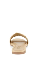 Womens Metallic Horsebit Single Band Slide Sandals,