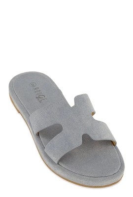 Womens H Band Open Toe Slide Sandals,