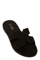 Womens H Band Open Toe Slide Sandals,