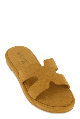 Womens H Band Open Toe Slide Sandals,